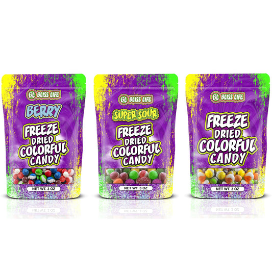 3 Flavor Variety Pack of Bliss Life Freeze Dried Colorful Candy
