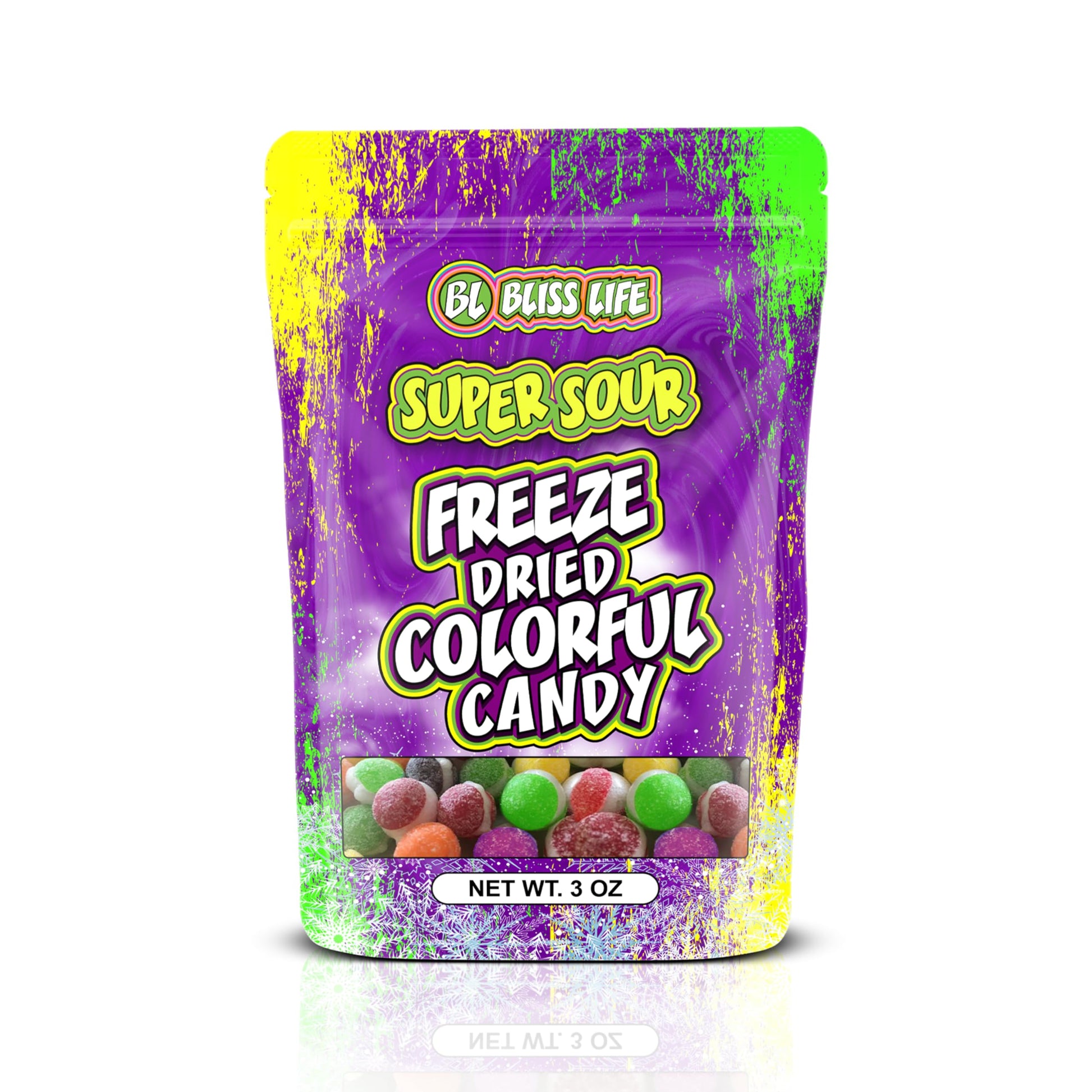 Super sour freeze dried colorful candy