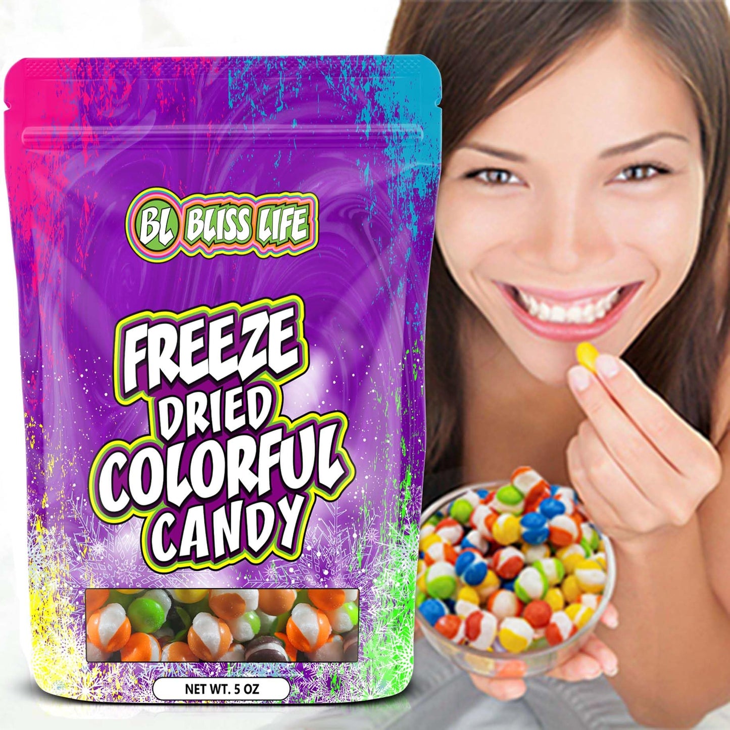3 Flavor Variety Pack of Bliss Life Freeze Dried Colorful Candy Bliss