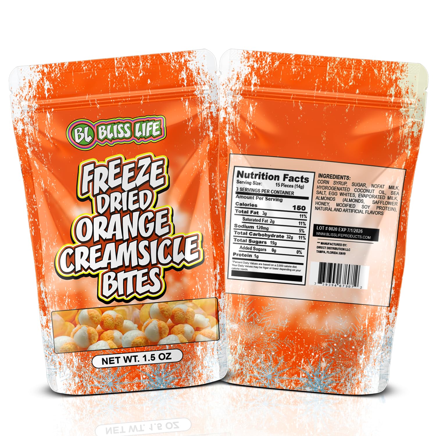 Orange Creamsicle Bliss Life Freeze Dried packets